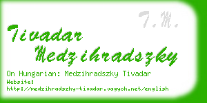 tivadar medzihradszky business card